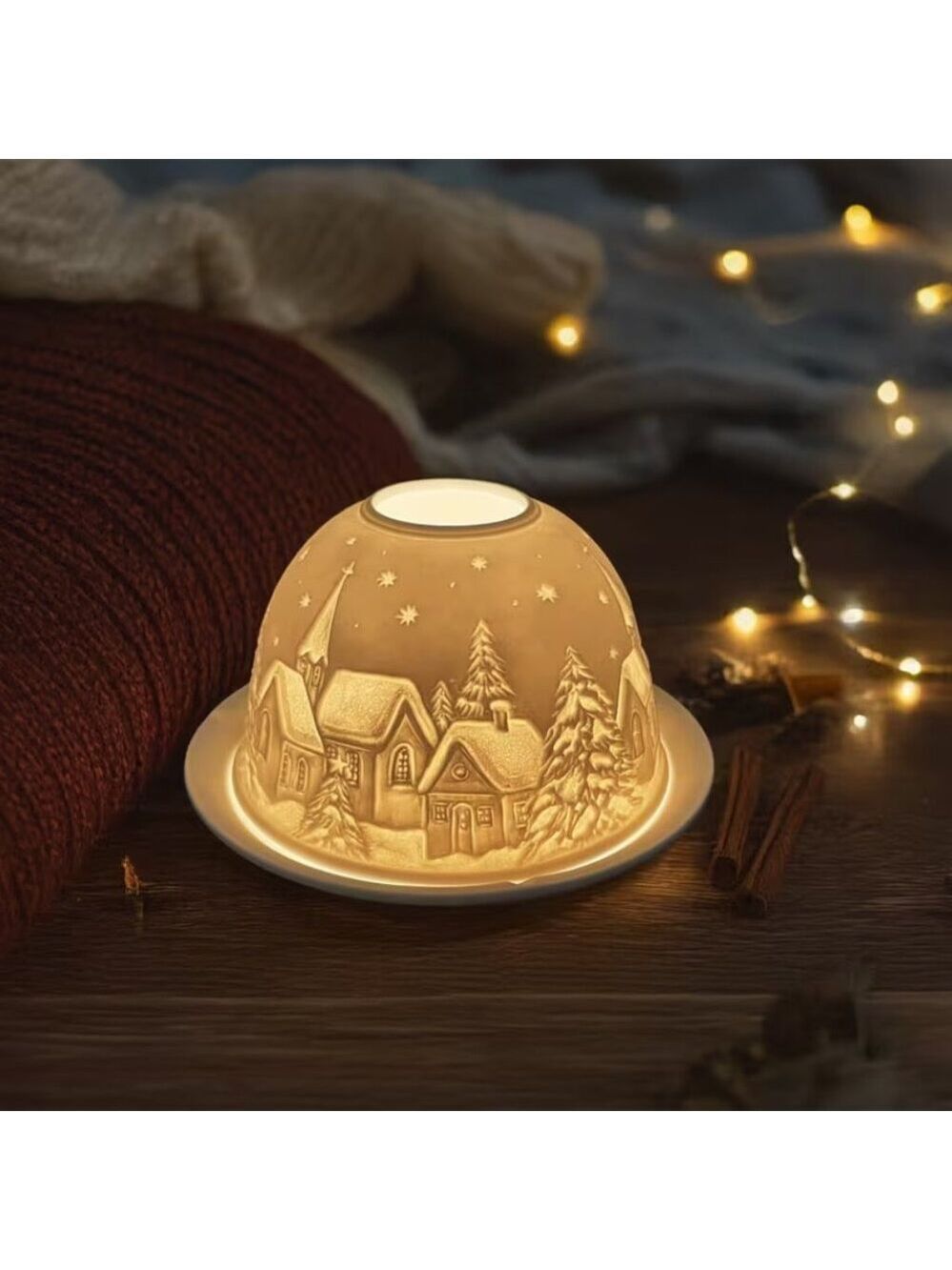 Winter Village Fairy Lamp Lithophane